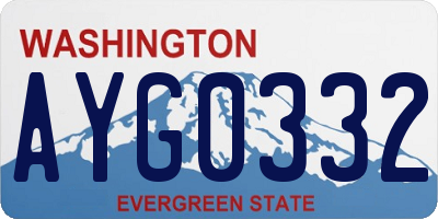 WA license plate AYG0332