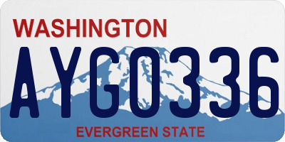 WA license plate AYG0336