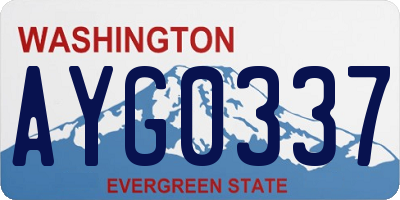 WA license plate AYG0337