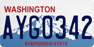 WA license plate AYG0342