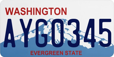 WA license plate AYG0345