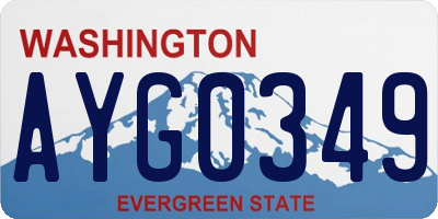 WA license plate AYG0349