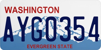 WA license plate AYG0354