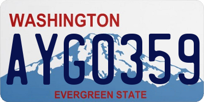 WA license plate AYG0359