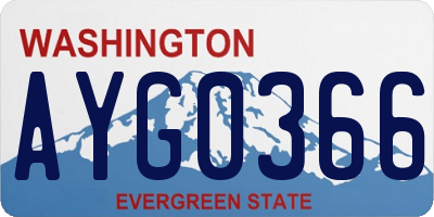 WA license plate AYG0366