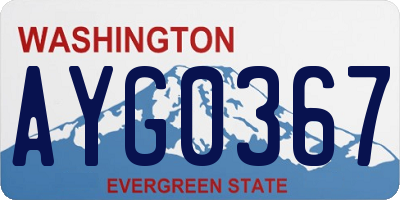 WA license plate AYG0367