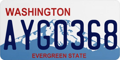 WA license plate AYG0368