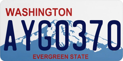 WA license plate AYG0370
