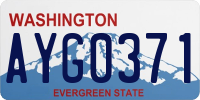 WA license plate AYG0371