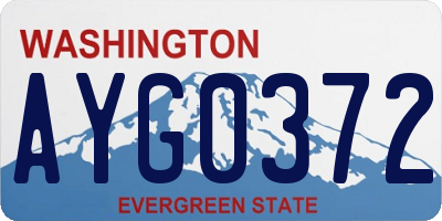 WA license plate AYG0372