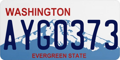 WA license plate AYG0373
