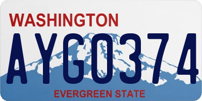 WA license plate AYG0374