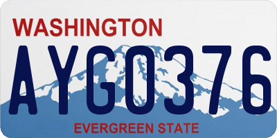 WA license plate AYG0376