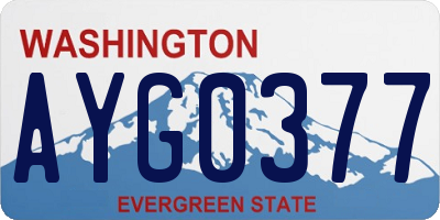 WA license plate AYG0377