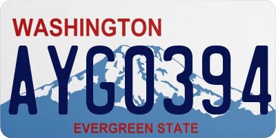 WA license plate AYG0394