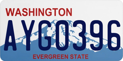 WA license plate AYG0396