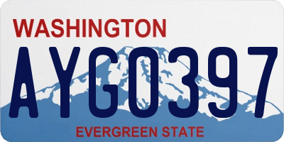 WA license plate AYG0397