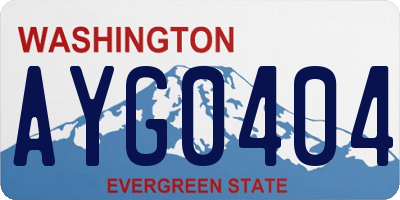 WA license plate AYG0404