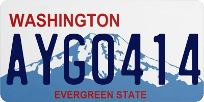 WA license plate AYG0414