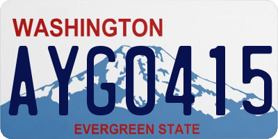 WA license plate AYG0415