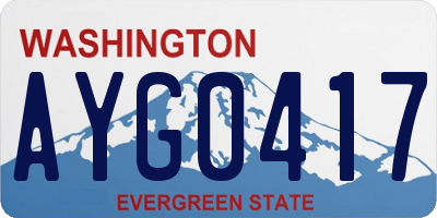 WA license plate AYG0417