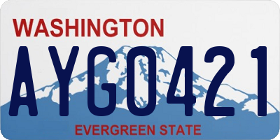 WA license plate AYG0421