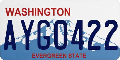 WA license plate AYG0422