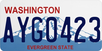 WA license plate AYG0423