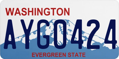 WA license plate AYG0424