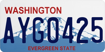 WA license plate AYG0425