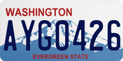 WA license plate AYG0426