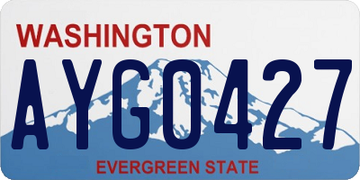 WA license plate AYG0427