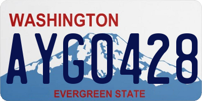 WA license plate AYG0428