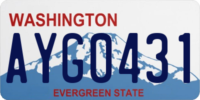 WA license plate AYG0431