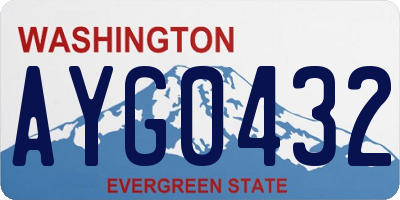 WA license plate AYG0432