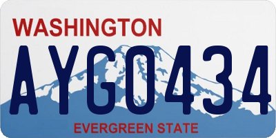 WA license plate AYG0434