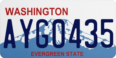 WA license plate AYG0435