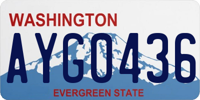 WA license plate AYG0436