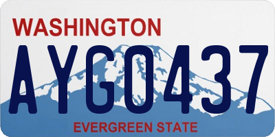 WA license plate AYG0437