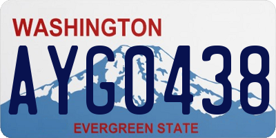 WA license plate AYG0438