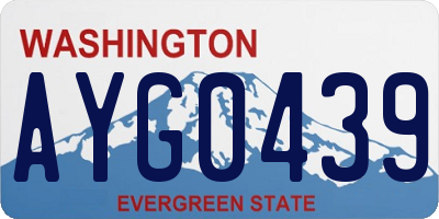 WA license plate AYG0439