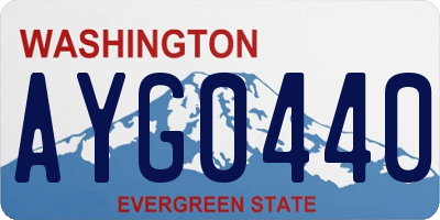 WA license plate AYG0440