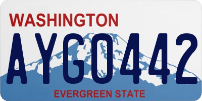 WA license plate AYG0442