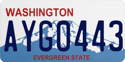WA license plate AYG0443