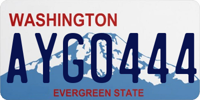 WA license plate AYG0444