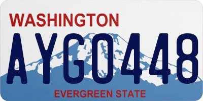 WA license plate AYG0448