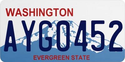 WA license plate AYG0452