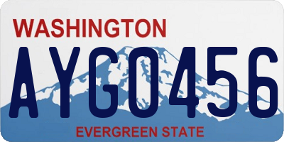 WA license plate AYG0456
