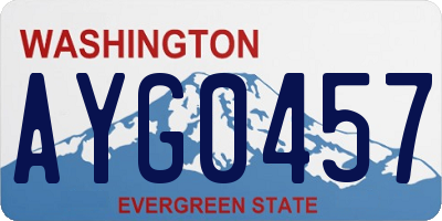 WA license plate AYG0457