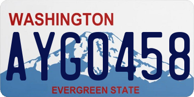 WA license plate AYG0458
